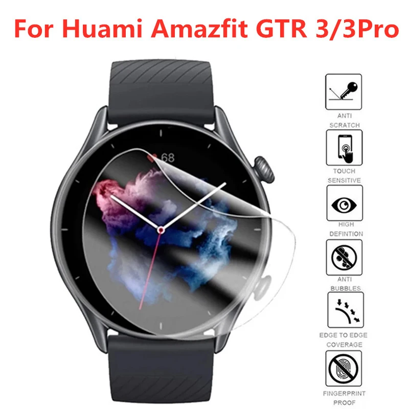

4pcs Hydrogel Protective Film For Huami Amazfit GTR 3 Pro Smart Watch Screen Protector For Amazfit GTR 3 GTR3 HD Film Not Glass