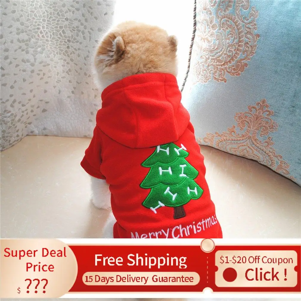 

Dog Pet Xmas Costumes Winter Coat Clothing Cute Cartoon Puppy Outfit For Dog Plus Sizes navidad новогодние украшения 2022