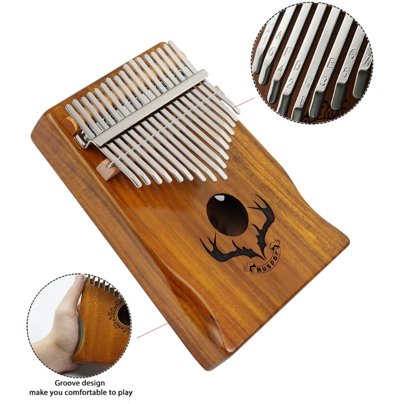 

Kalimba 17 Keys Acacia Thumb Piano Mbira Portable Finger Piano for Beginners 875D