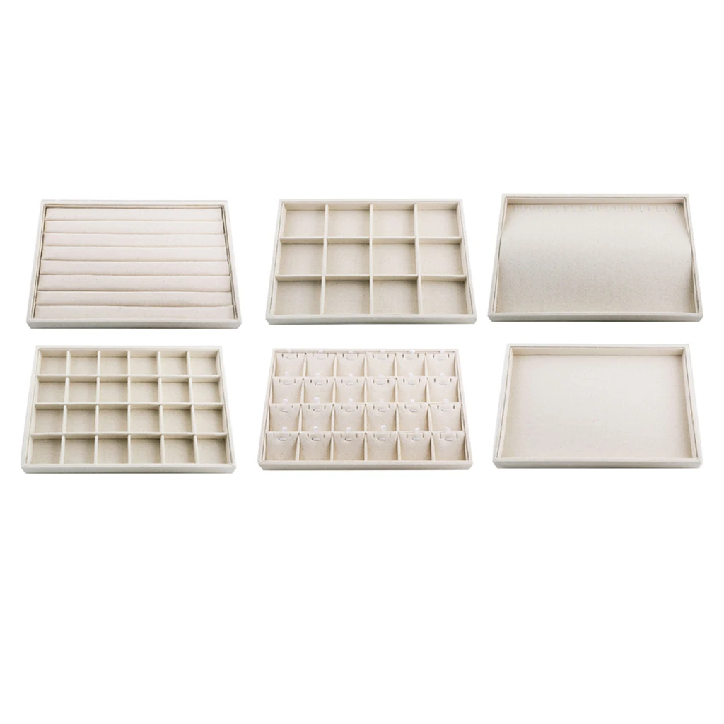 Льняные лотки для ювелирных изделий штабелируемые лотки-органайзеры