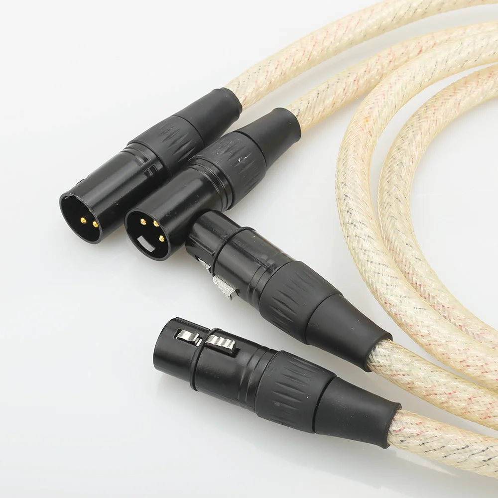 Пара hifi XLR сбалансированный соединительный кабель с позолоченным