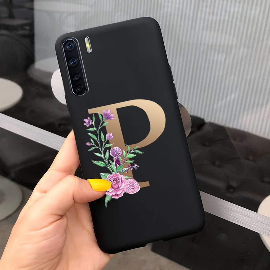 Чехол-накладка для Oppo F15 Reno3 из мягкого силикона с милыми буквами A91 A 91 OppoF15 Reno 3 |