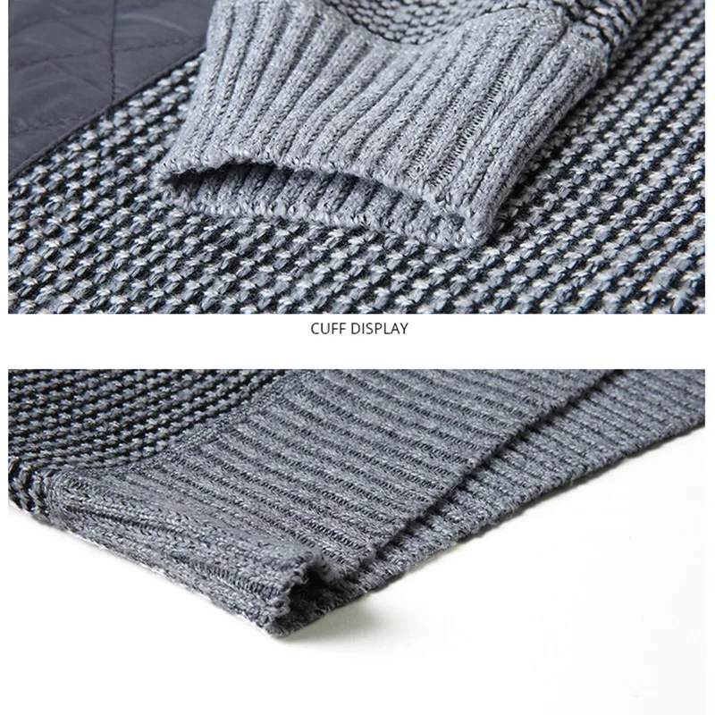 ADISPUTENT Новый Для мужчин толстый свитер полосатый воротник стойка на молнии