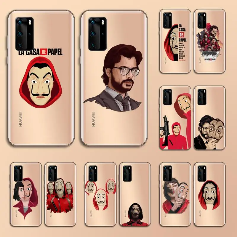 

TV Money Heist House Paper Phone Case Transparent for Huawei P20 P30 P40 lite pro P smart 2019 honor 8x 10i