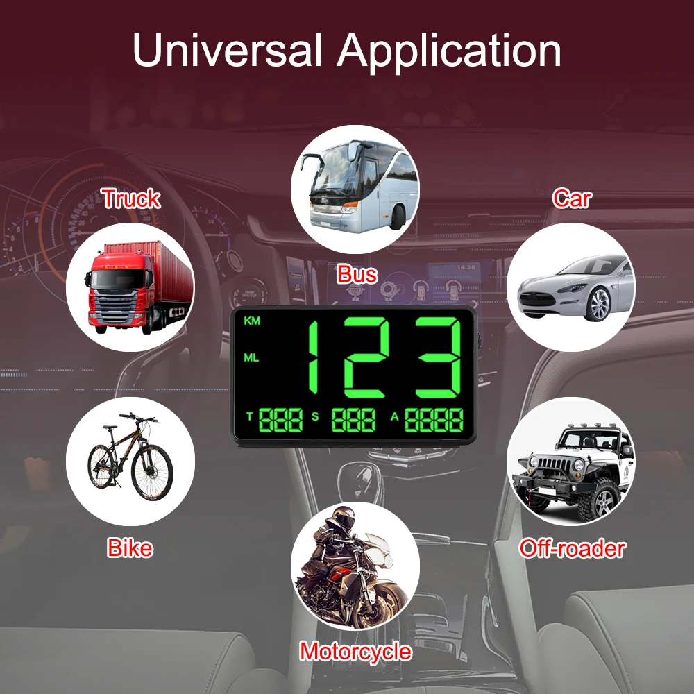 Автомобильный GPS-дисплей C60s/C80 одометр с большим шрифтом светодиодный дисплей