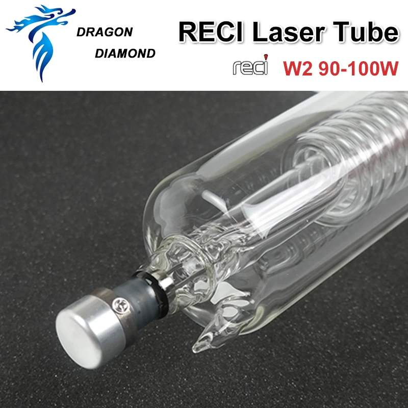 Лазерная трубка DRAGON DIAMOND CO2 RECI W2 90 100 Вт стеклянная металлическая головка Длина 1200