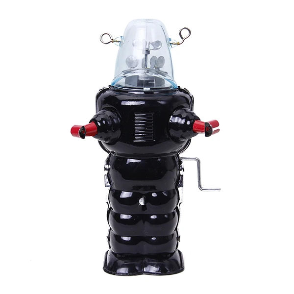 Винтажный Заводной Робот с черной планетой механический оловянные игрушки 16 5 см