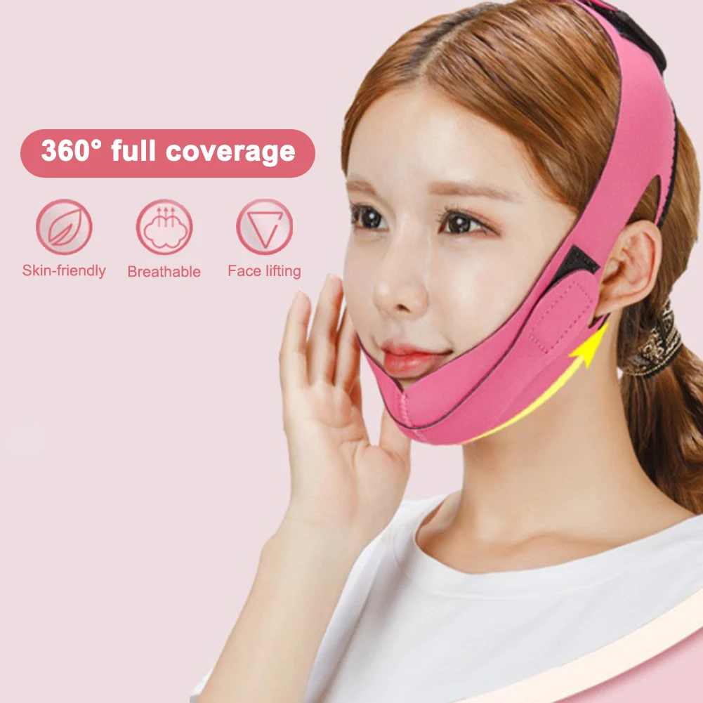 Face Chin Cheek Lift Up Slimming Slim Mask Ultra-thin Belt Strap Band Women Reduce Double Skin Facial Massager Care | Красота и