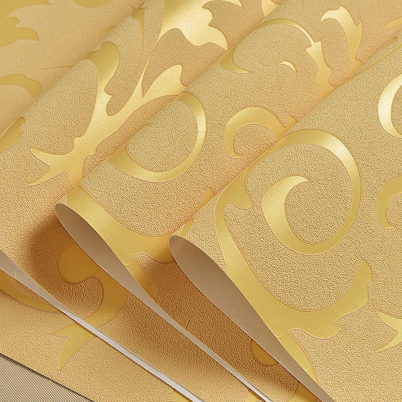 Серебро/золото викторианская Дамасская тисненая настенная бумага рулон