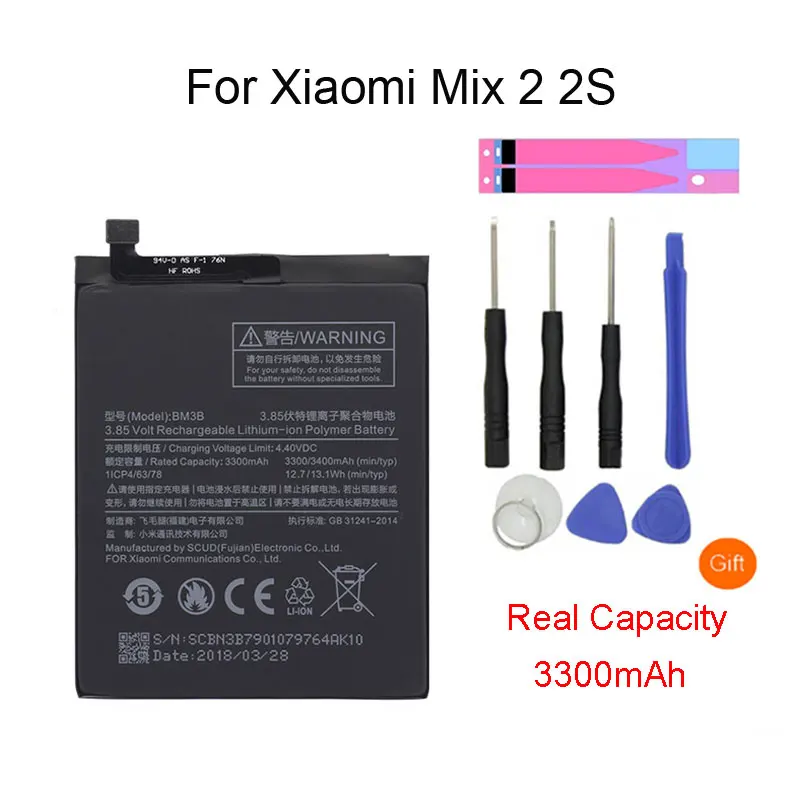 Оригинальный сменный аккумулятор для телефона BM3B Xiaomi Mix 2/Mix 2S 3300 мАч аккумуляторы