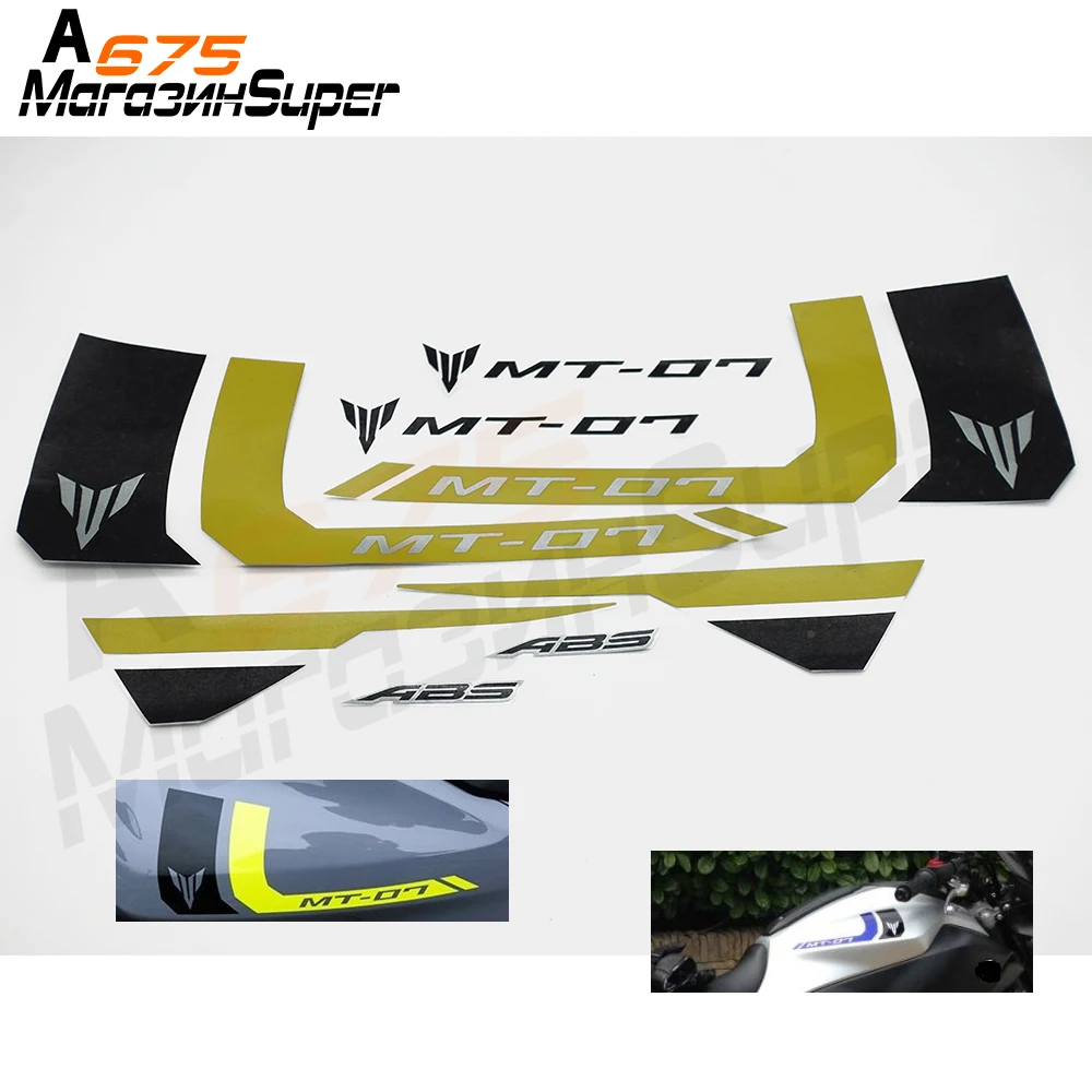 

Reflective Stickers Decals Motorcycle Fit for YAMAHA MT 07 MT07 Decals Stickers DIY Black White