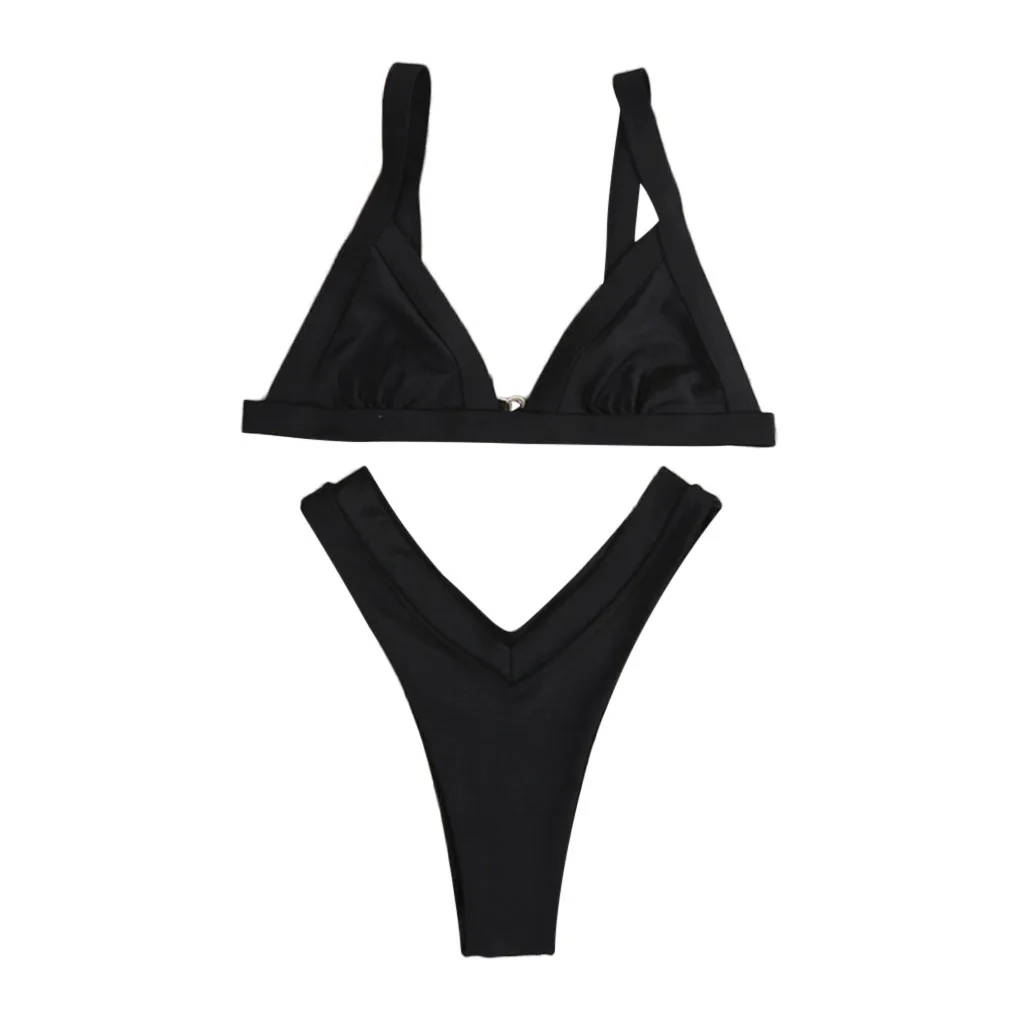 

2021 New Two-pieces Bikini Set Sexy V-bra Women Bandeau Bandage Bikini Set Push-Up Brazilian Swimwear Beachwear Swimsuit