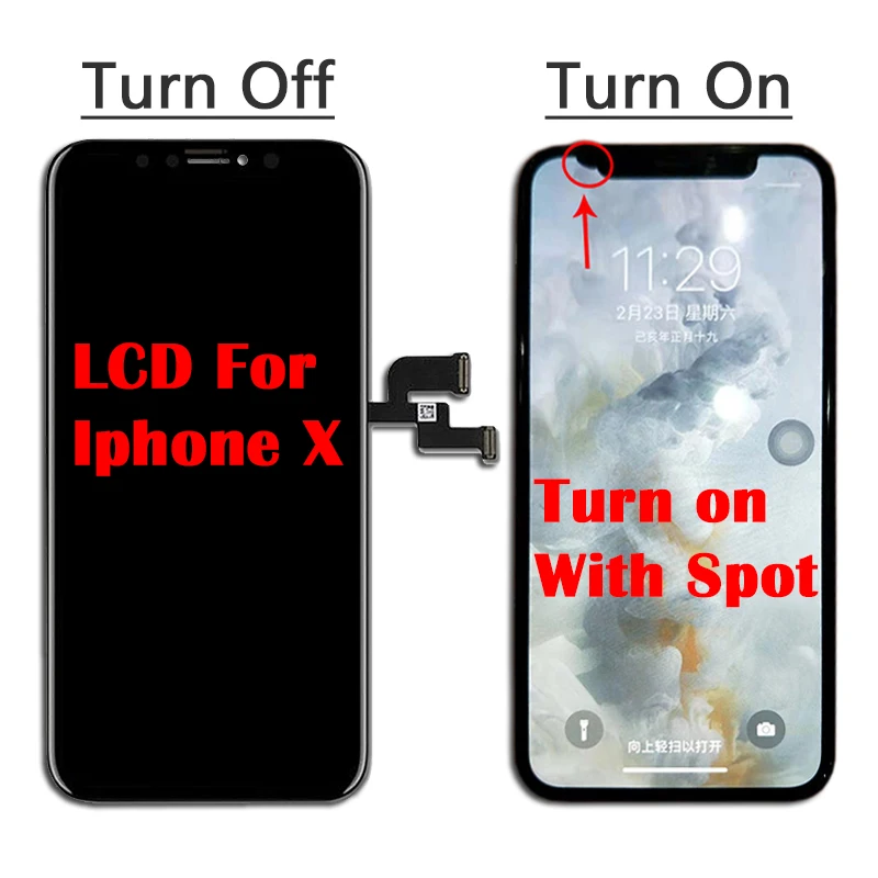 Оригинальный Amoled ЖК дисплей с точечным для iphone X + сенсорный экран дигитайзер