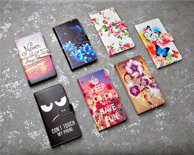 Чехол для INOI 2 Lite 2019 Кожаные чехлы с цветочным рисунком чехол-книжка | Мобильные
