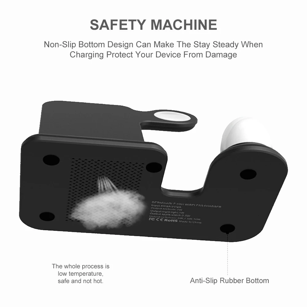 Беспроводное зарядное устройство DCAE 3 в 1 Qi для Airpods Apple Watch 5 4 2 iWatch 15 Вт подставка