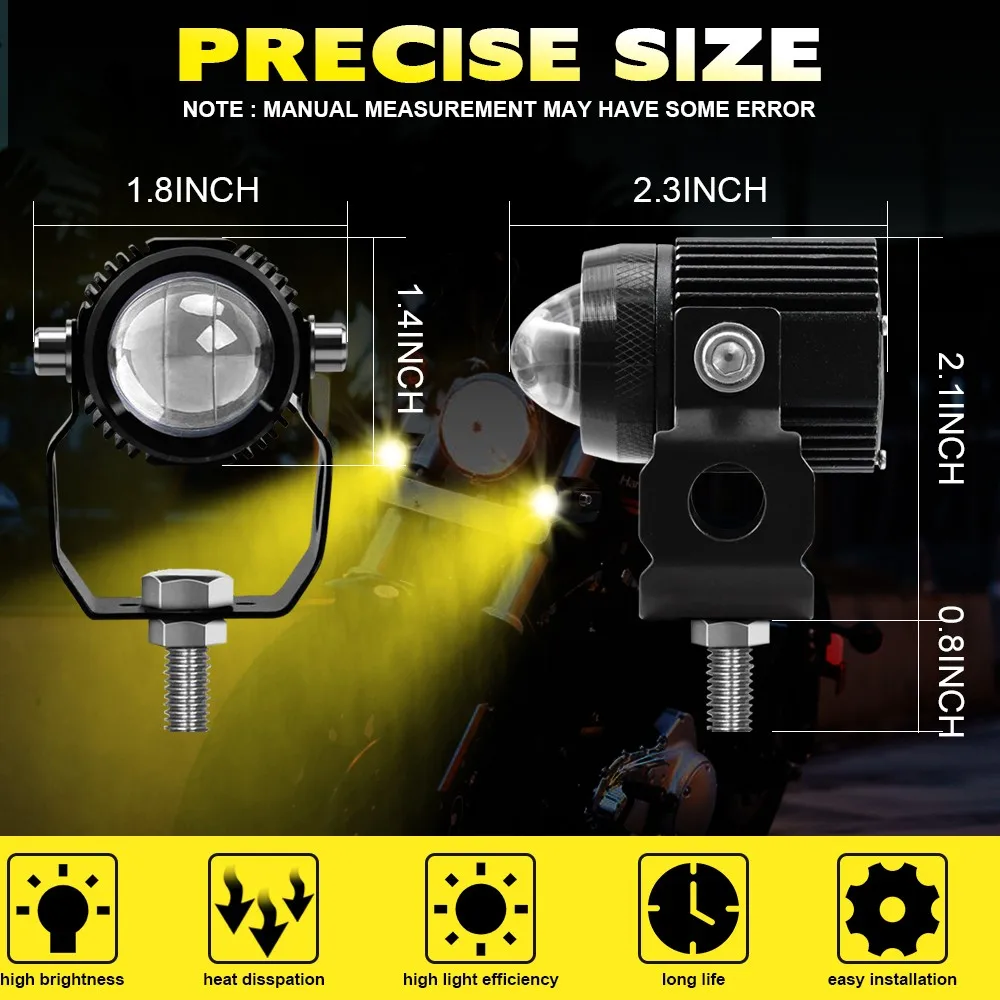 

Spotlight Motorcycle Drl Lamp Suitable For Two-color 6000K/3000K A Pair