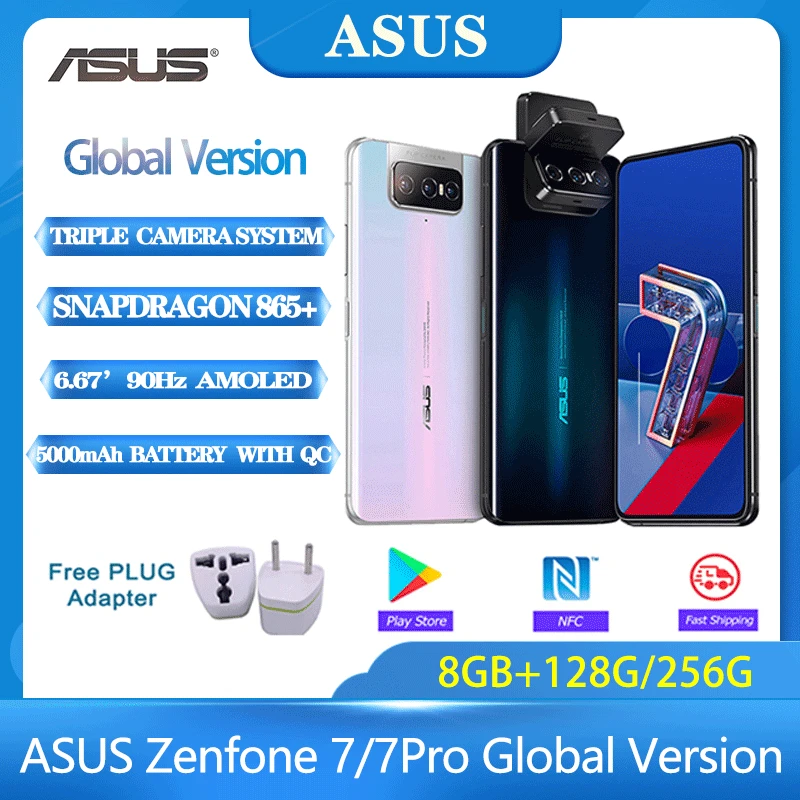 ASUS Zenfone 7/7 Pro глобальная Версия 8 Гб Оперативная память 128 г/256 ГБ Встроенная Snapdragon