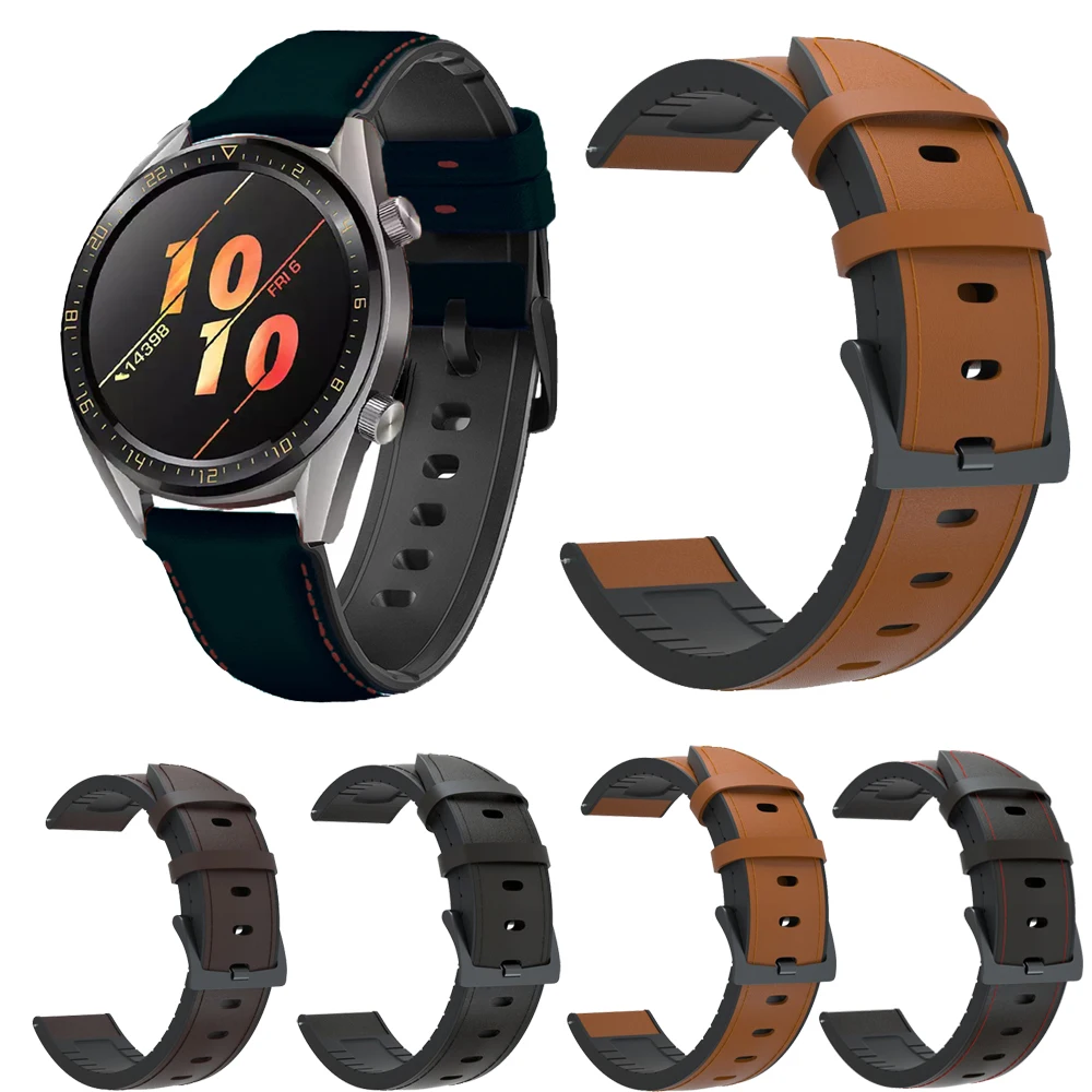 

Ремешок силиконовый для Huawei Watch 3 GT 2 Pro GT2 46 мм, сменный Браслет из натуральной кожи для наручных часов, 22 мм