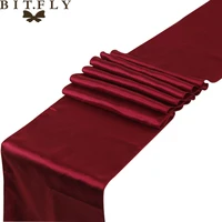 bit fly 22 colors satin table runners 12x108inch for home table decor home hotel wedding party table decoration free shipping