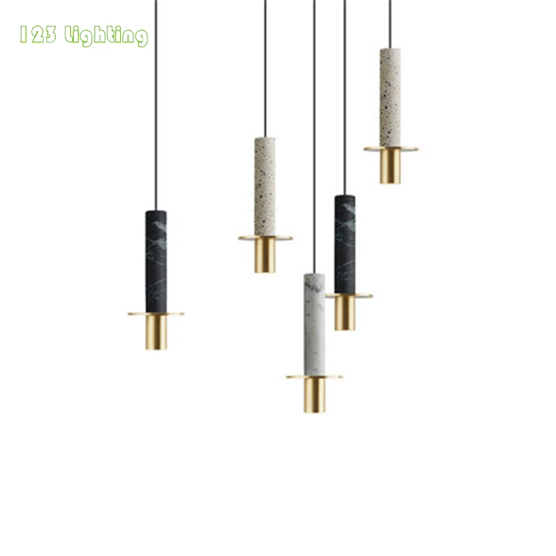 Мраморные светодиодные подвесные лампы для столовой комнатный светильник