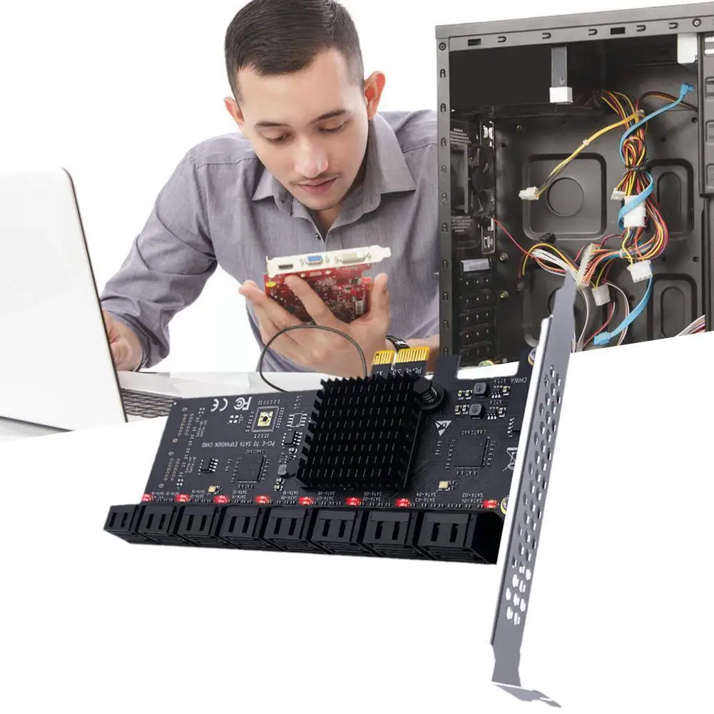 Карта Pcie Sata 16 портов 6 ГБ 3 0 поддержка устройств X4 Pci Расширение на карту