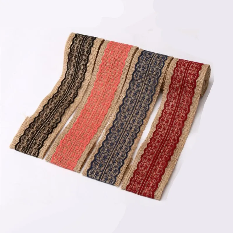 2 м/рулон лента из натурального джута|Кружево| |