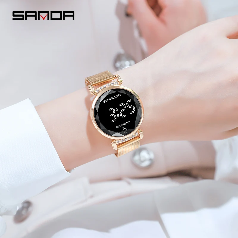 SANDA Top Brand Women's Watch Clock LED Touch Screen Women Digital Watches 30M Waterproof Womens Wristwatch Relogio Feminino enlarge