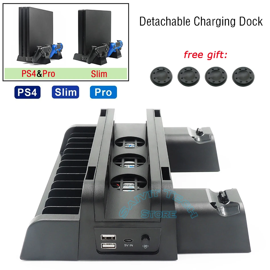 Многофункциональная Вертикальная Съемная охлаждающая подставка для PS4/Slim/Pro +