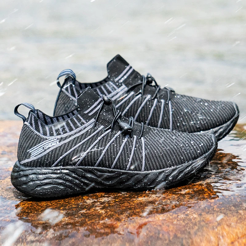 

ONEMIX 2021 Hot Man Black Running Shoes for Women Run DMX Breathable Outdoor Walking Male Trekking Sneakers Waterproof Sport