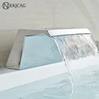 Роскошный хромированный излив для водопада, крепление на палубу, латунный Смеситель для ванны, сменный излив, излив для смесителя для раковины