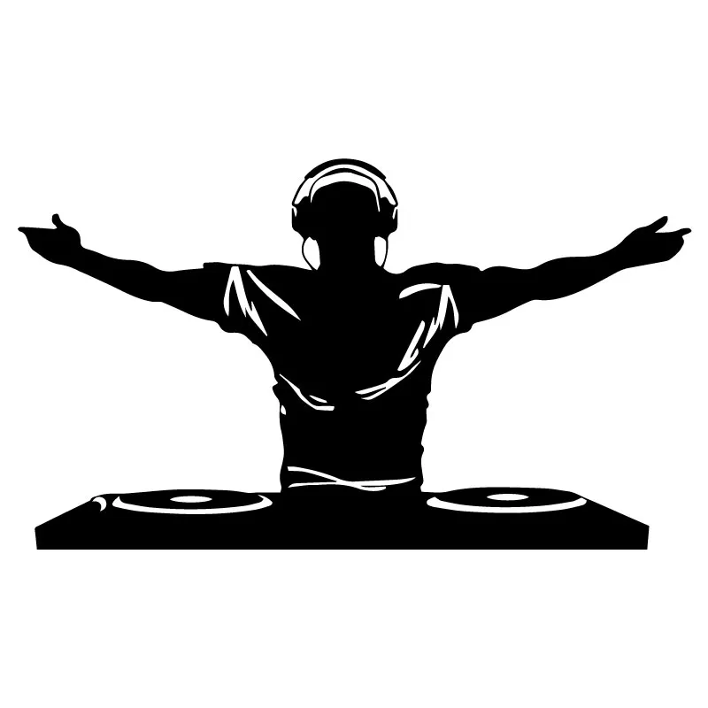 

DJ Music Disco Headphone Creative Cartoon Sticker Fashion Decoration PVC Waterproof Sunscreen Decal Black/White/Red/Laser/Silver