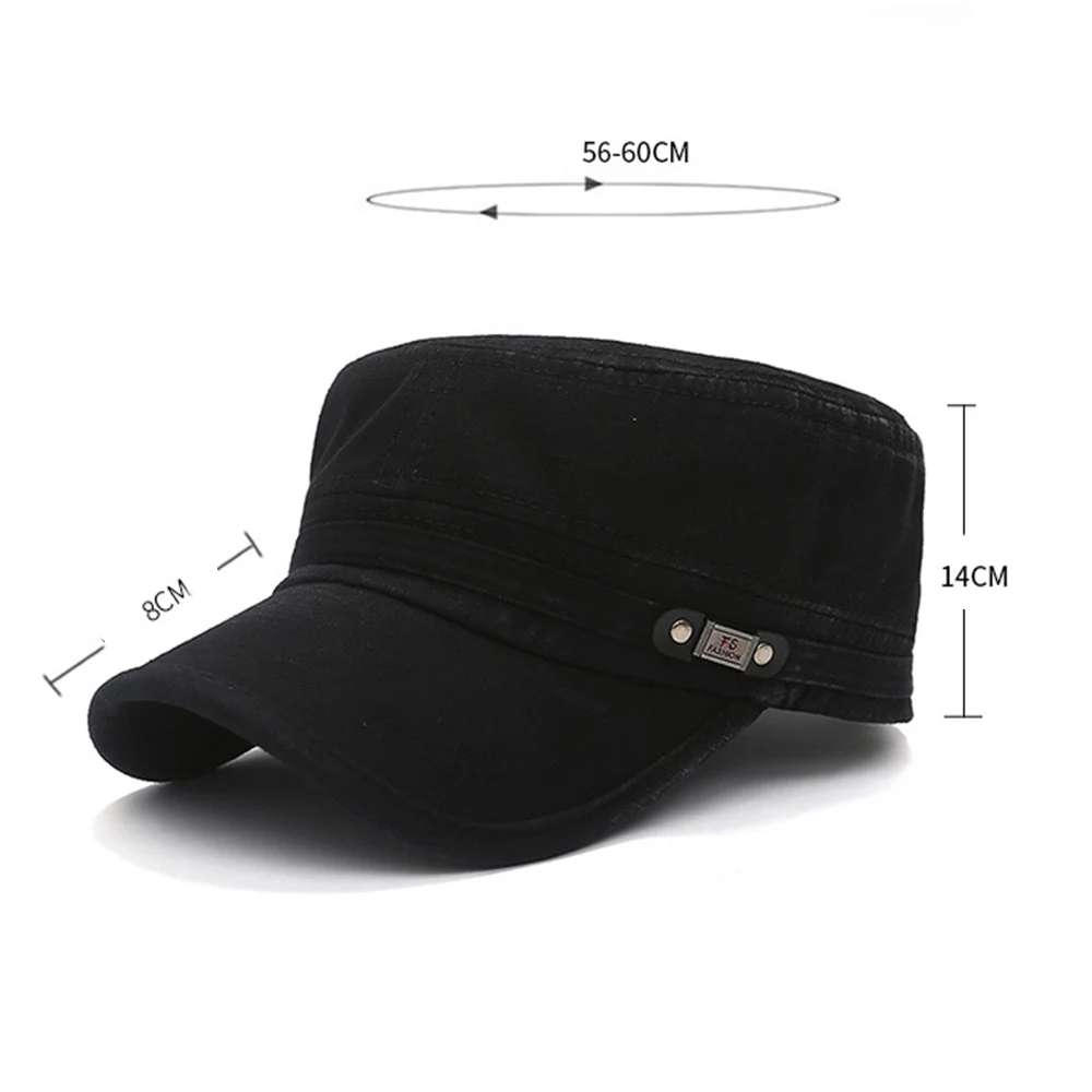 

2021 New Korean Casual Men'S Flat Top Hat Outdoor Sun Hats Old Washed Military Cap Simply Women'S Mens Atlantis Cuba Cap