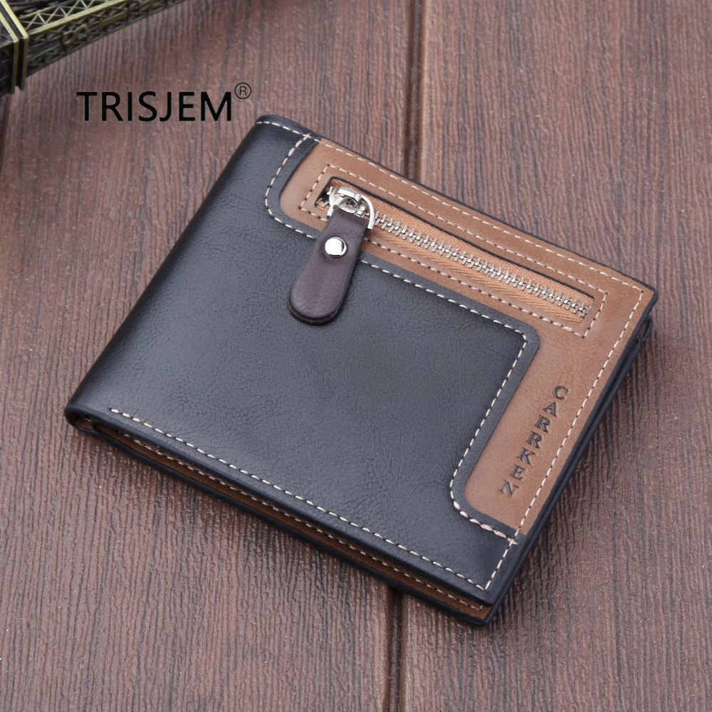 Короткий Мужской кошелек из синтетической кожи модный Повседневный