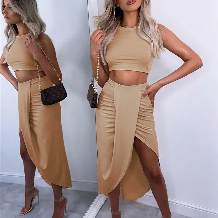 

2020 Women Office Long Sleeve Skirt Set Female Sexy Two Pieces Sets Office Female Skirts Women's Suits Nightclub Party O-Neck