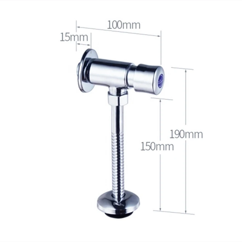 Кнопочный клапан Chromeplate для туалета и ванной комнаты ручная задержка