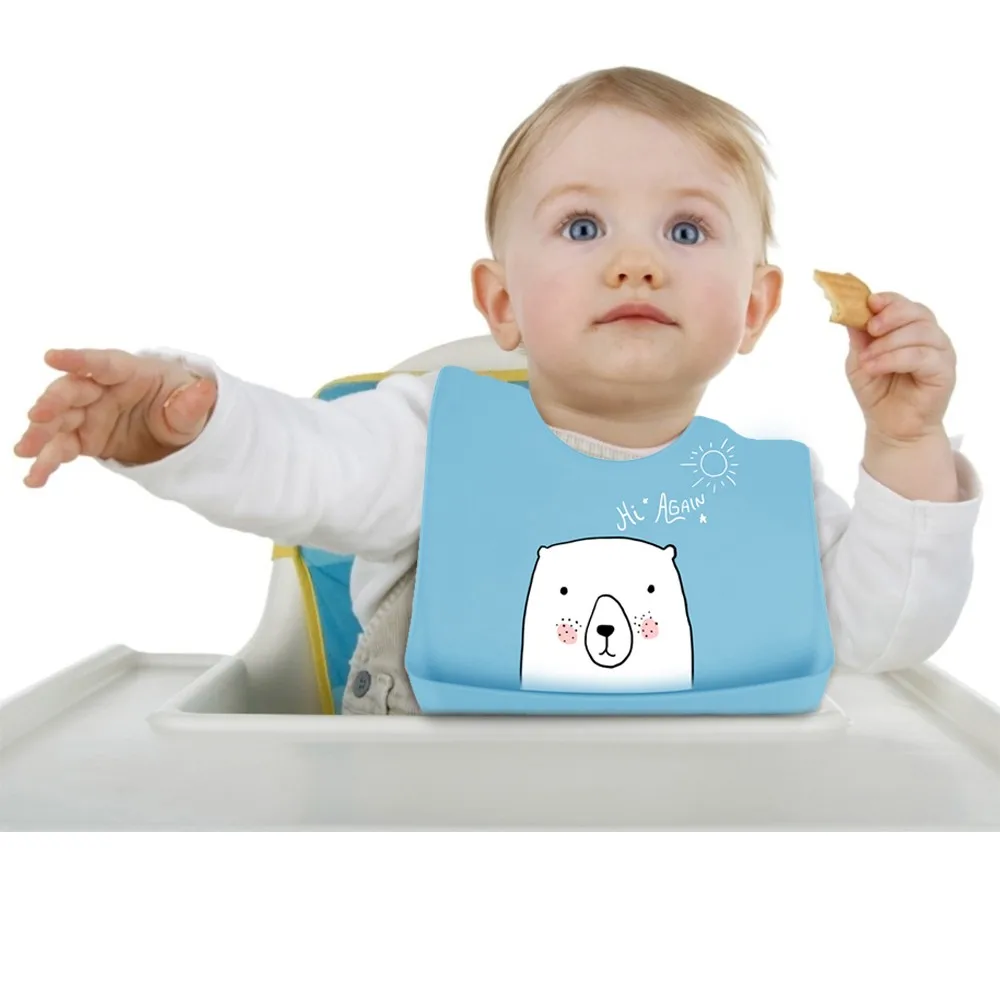 

Infant Baby Waterproof Silicone Bibs Cartoon Adjustable Baby Kid Feeding Saliva Towel Newborn Burp Cloths Bib For Baby Drooling
