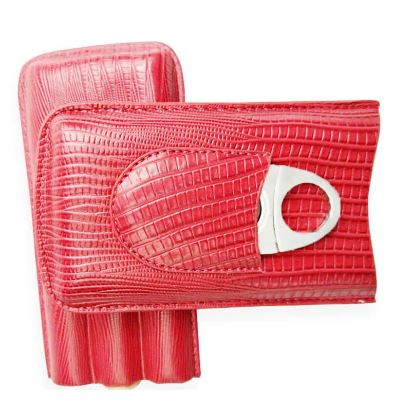 Портативный чехол для сигар хьюмидор 3 шт. тубы крокодиловый узор кожаный