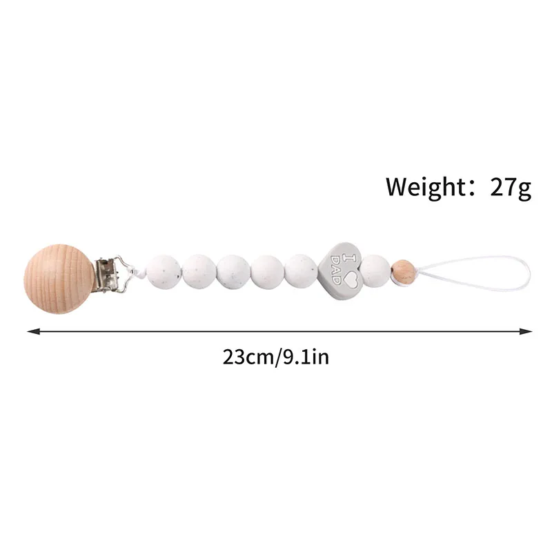 

Silicone Nipple Chain Wood Pacifier Clips Washable Teether Beads Ins Style Infant Dummy Pacifier Durable Baby Teether Rodent