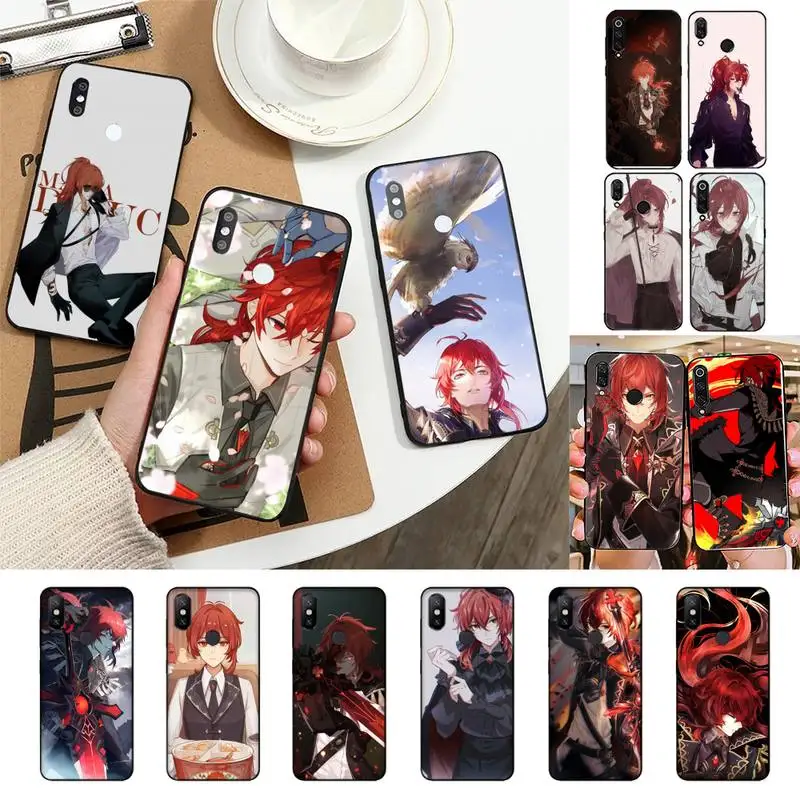 

YNDFCNB Genshin Impact Diluc Phone Case For Redmi Note 7 5 8A Note8pro 9Pro 8T Coque for note6pro Capa