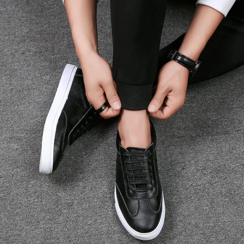 

Autumn Men Shoes Genuine Leather Comfortable Sneakers Men's Casual Shoes Fashion Street Cool Man Footwear Top Quality White Shoe