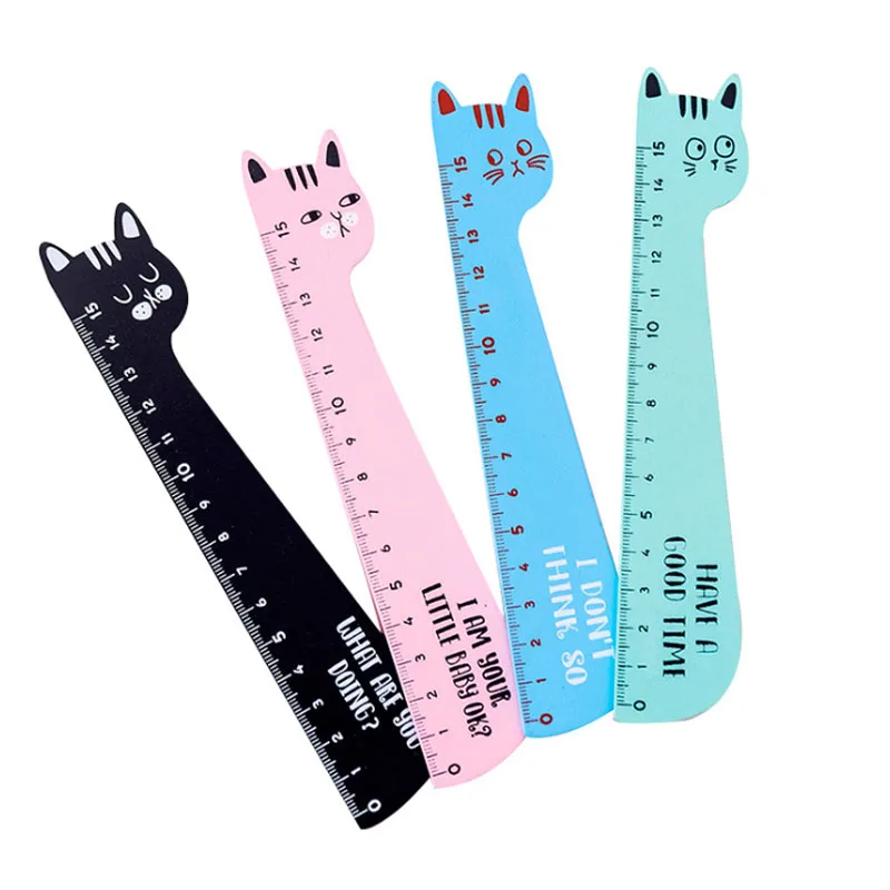 

30pcs/lot Creative Cat Wood Ruler Measuring Straight Ruler Tool Learning Office School Gift Stationery Wholesale Free Shipping