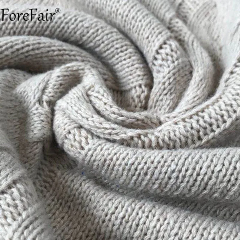 

Forefair Khaki Long Sleeve Turtleneck Knit Loose Pullovers Women Sweater Oversized Jumper 2020 Autumn Winter Sweaters Tunic