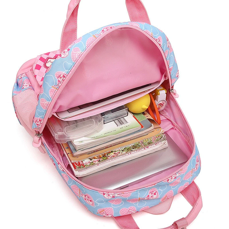 Nylon Cartoon School Bags Children Backpacks Waterproof Kids Girl Orthopedic School Bag High Quality Book Bag Grade 1-3 students