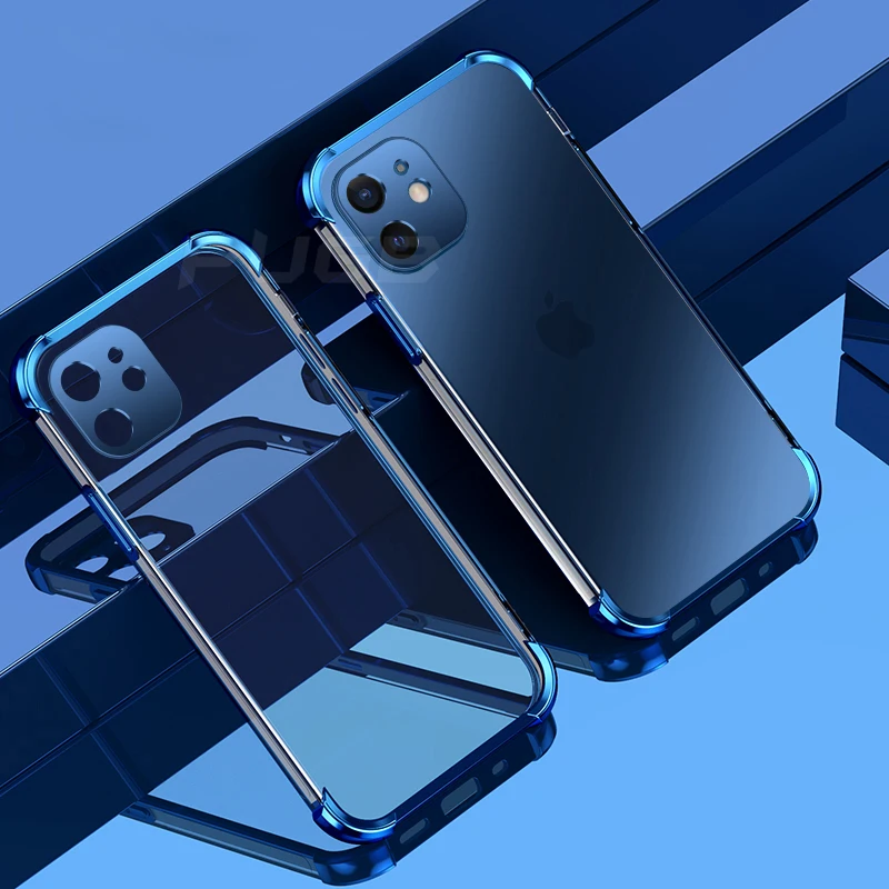 Luxury Airbag Shockproof Plating Silicone Case For iPhone 11 12 13 Pro Max Mini SE 2020 X XS XR 7 8 Plus Transparent Soft Cover