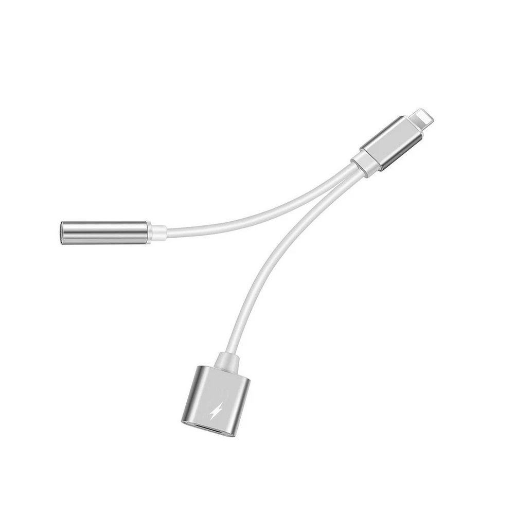 

2 In 1 Headset Adapter Audio Splitter Headset Charger Cable Converter For IPhone Cellphone Accessories Smartphone Supplies