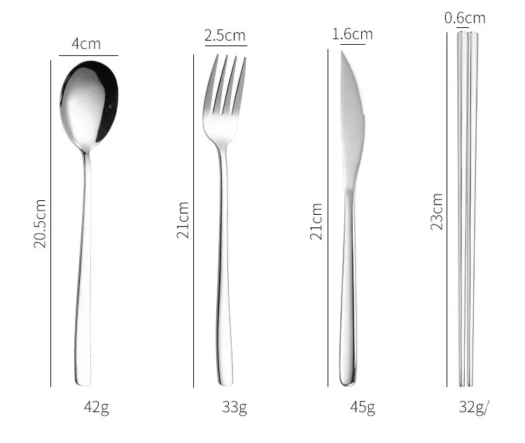 2019NEW Tableware 9PCS Stainless Steel Cutlery Set Chopsticks Fork Spoon Straw with Close Bag | Дом и сад