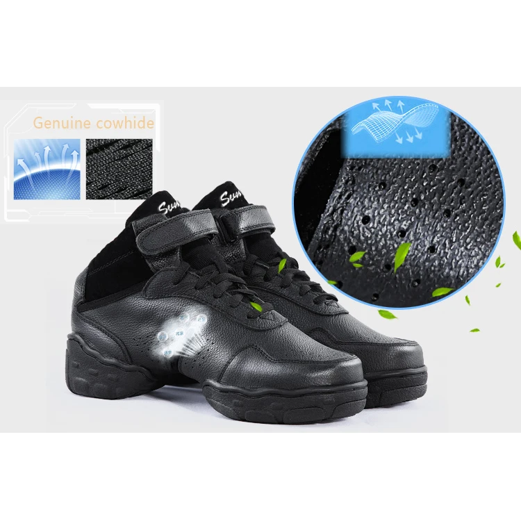 Кроссовки из натуральной кожи для девочек модная обувь джазовых танцев мягкая