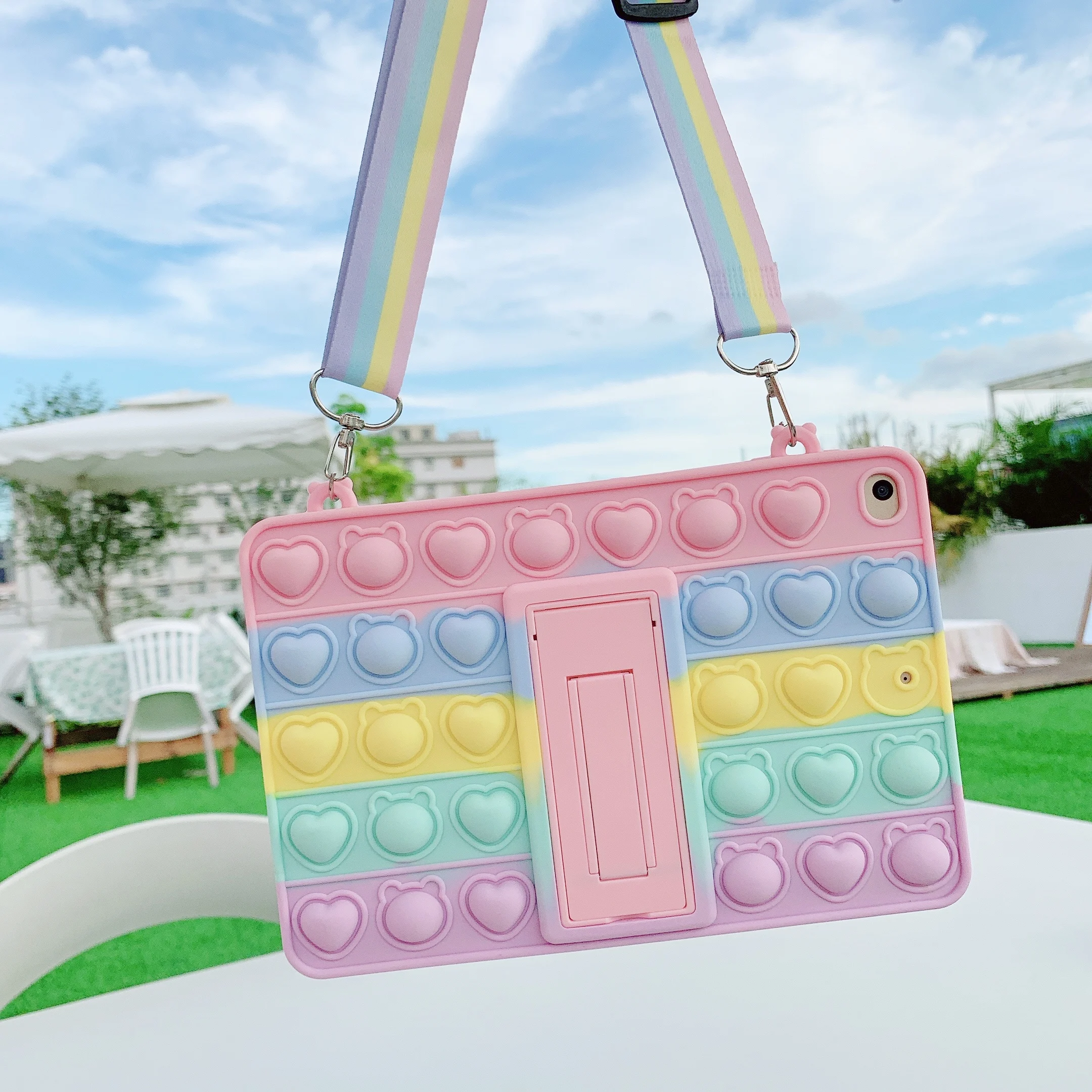 

2021 Relive Stress Push Bubble Silicone Tablet Case for IPad Mini Air 2 3 4 10.9 7th 8th 10.2 9.7 2017 2018