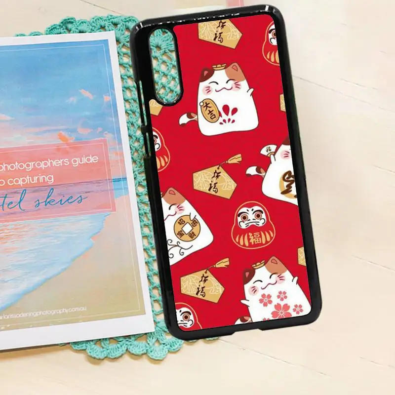 

Cute Animal Lucky Cat pattern Anti-fall luxury Phone Case shell PC for iPhone 11 12 pro XS MAX 8 7 6 6S Plus X 5S SE 2020 XR