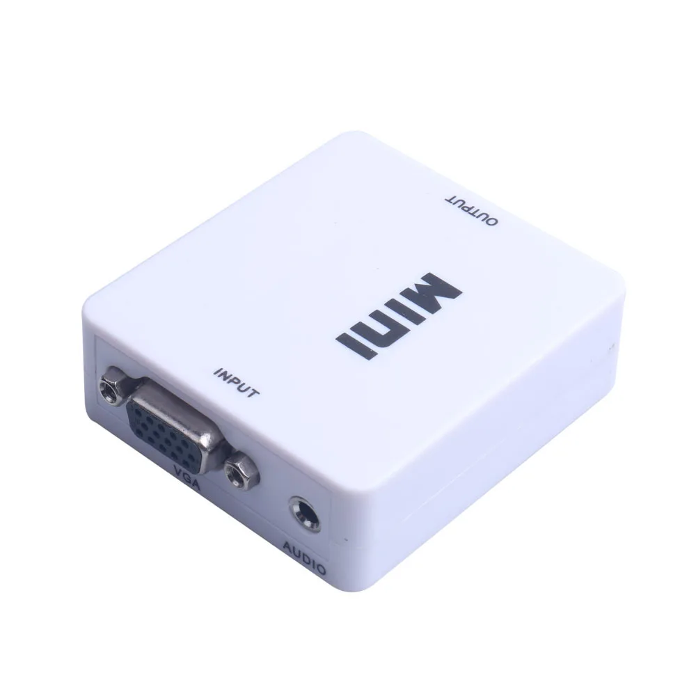 Мини конвертер VGA HDMI совместимый с аудио 1080P адаптер видеобокса для ноутбука ПК